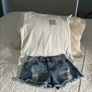 Kendall & Kylie Distressed Denim Shorts